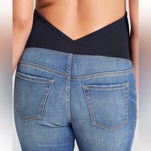 Isabel & Ingrid Crossover Light Blue Maternity Jeans 10